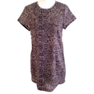 Banana Republic Womens Sz 8 Dress Blue Black Snake Print Eyelash NWT